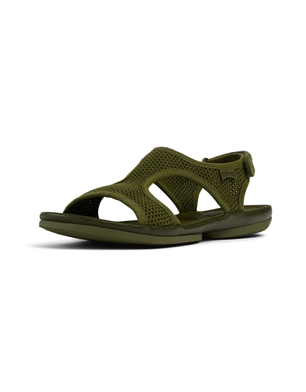 Camper Women's Right Nina K201645 T-Strap Sandal, Medium Green 001, 4 UK