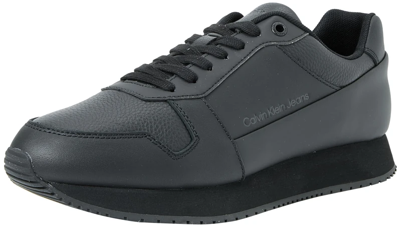 Calvin Klein Jeans Men Trainers Leather, Black (Triple Black), 40