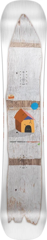 Nitro Snowboards Men's Cheap TRILLS X WIGGLESTICK Wide '24, Freestyle Board, Twin, Flat-Out Rocker, Urban, Wide, for Large Feet