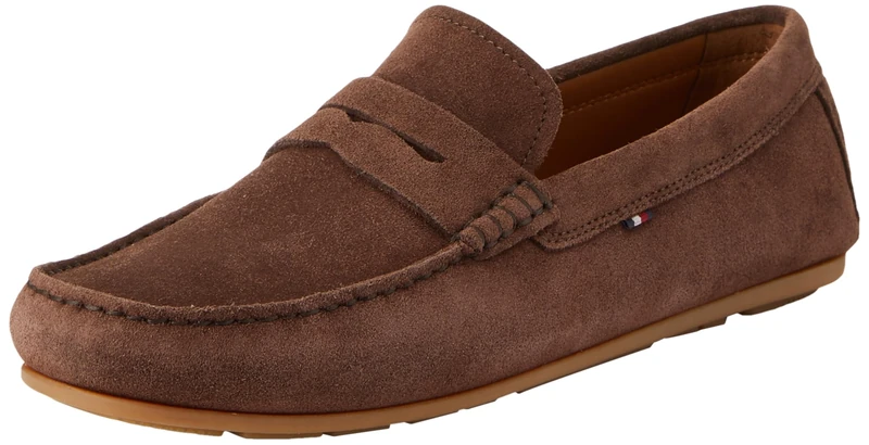 Tommy Hilfiger Men Loafers Suede, Brown (Cocoa), 40