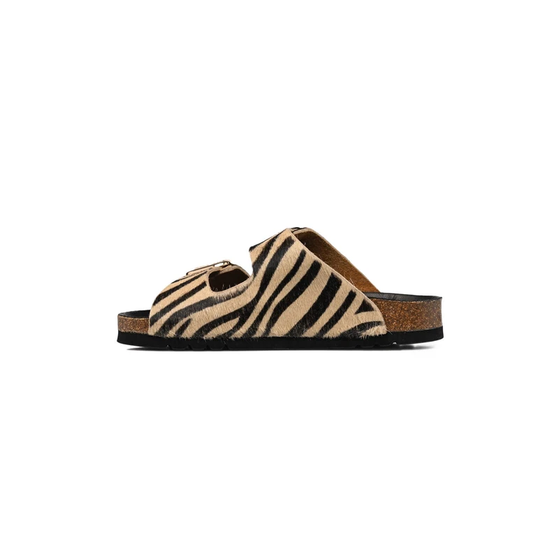 Scholl Women's Noelle Sandal, Zebra Beige Black, 4 UK