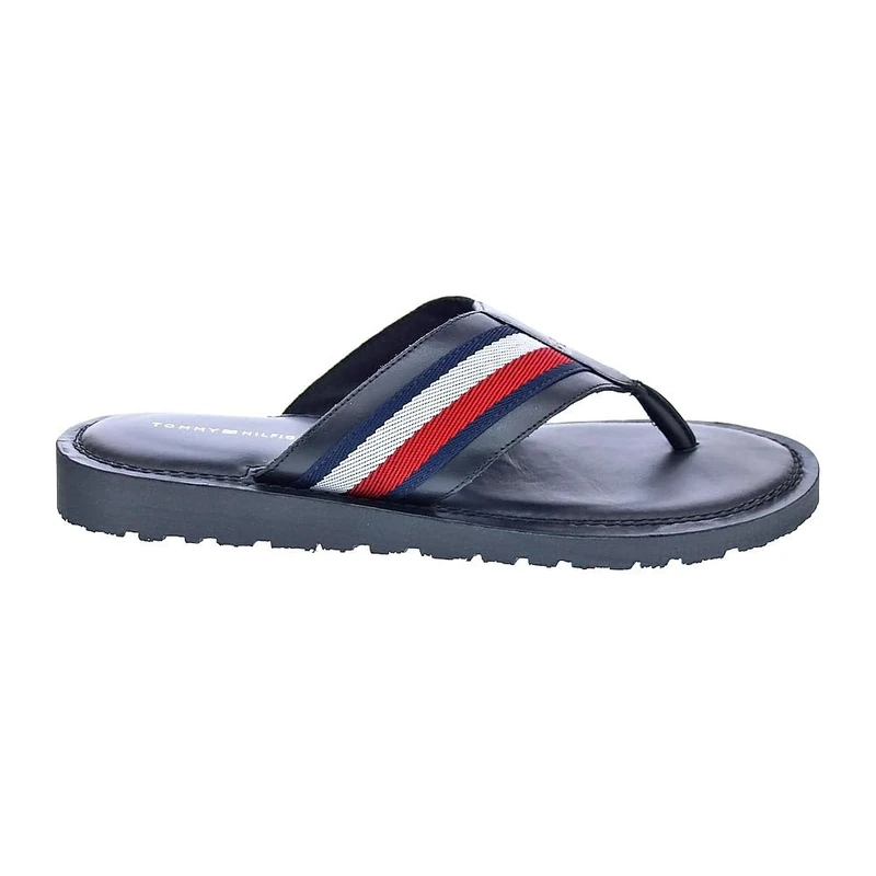 Tommy Hilfiger, Men, Core Hilfiger Toe Post Sandal, Toe Post, Black, 6.5
