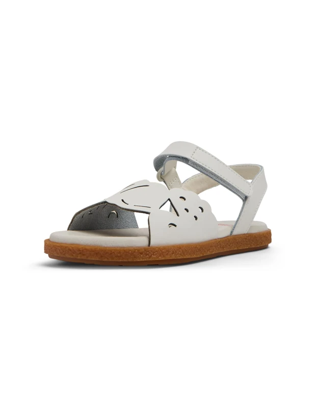 Camper Girls' Miko K800571 Sandals, White Natural 002 Tws, 33 EU