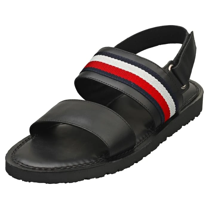 Tommy Hilfiger, Men, Core Hilfiger LTH Strappy Sandal, Sandal, Black, 10