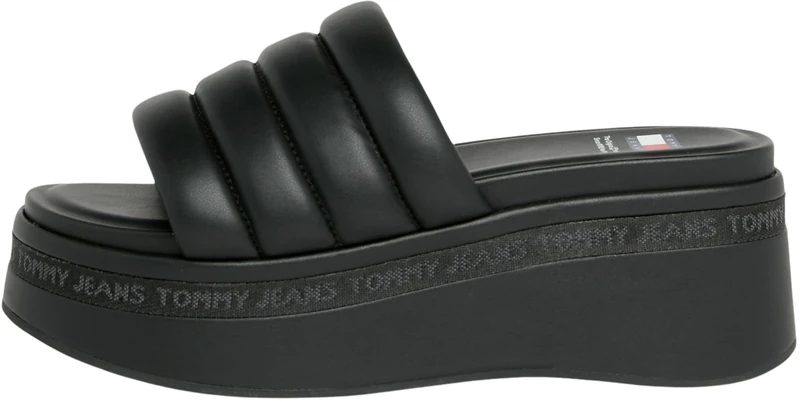 Tommy Jeans, Women, Tjw Wedge Sandal, Wedge Sandal, Black, 6.5 - Image 1