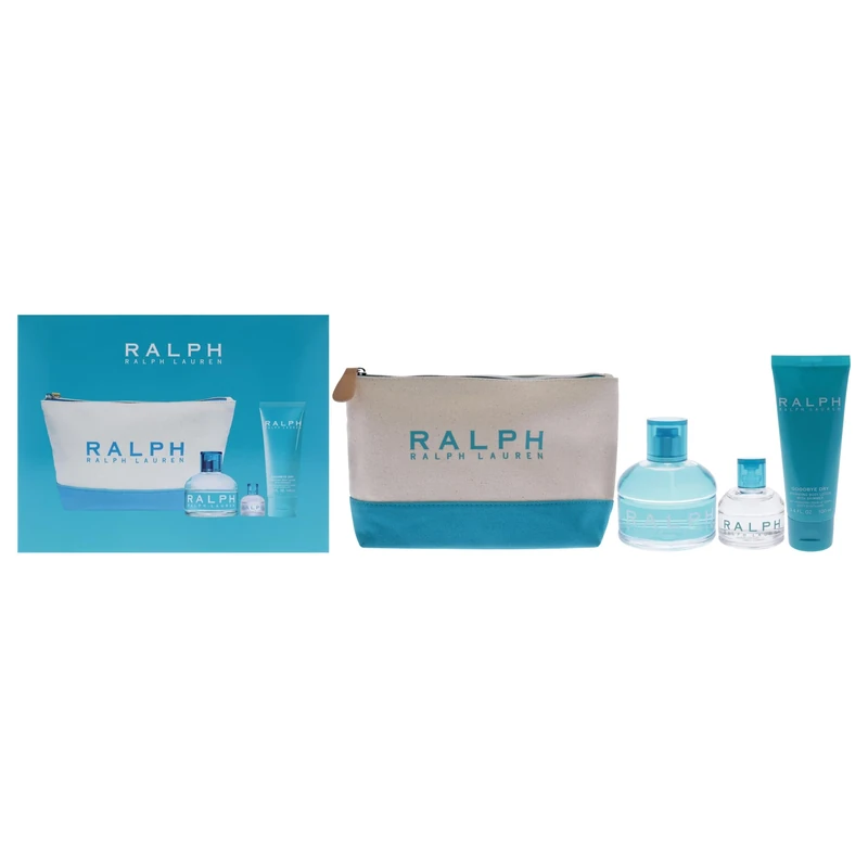 Ralph by Ralph Lauren for Women - 4 Pc Gift Set 3.4oz EDT Spray, 0.2oz EDT Splash, 3.4oz Body Lotion, Cosmetic Bag