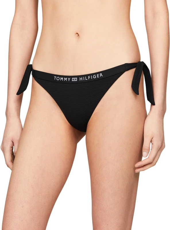 Tommy Hilfiger Women's Side Tie Bikini Uw0uw05260 Side Tie, Black (Black), XL