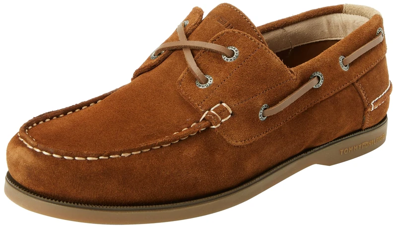 Tommy Hilfiger, Men, Th Boat Shoe Core Suede, Boat, Brown, 6.5
