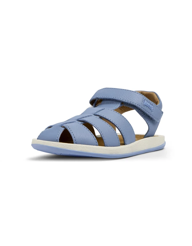 Camper Unisex Children's Bicho 80177 T-Strap Sandal, Medium Blue 075, 2 UK
