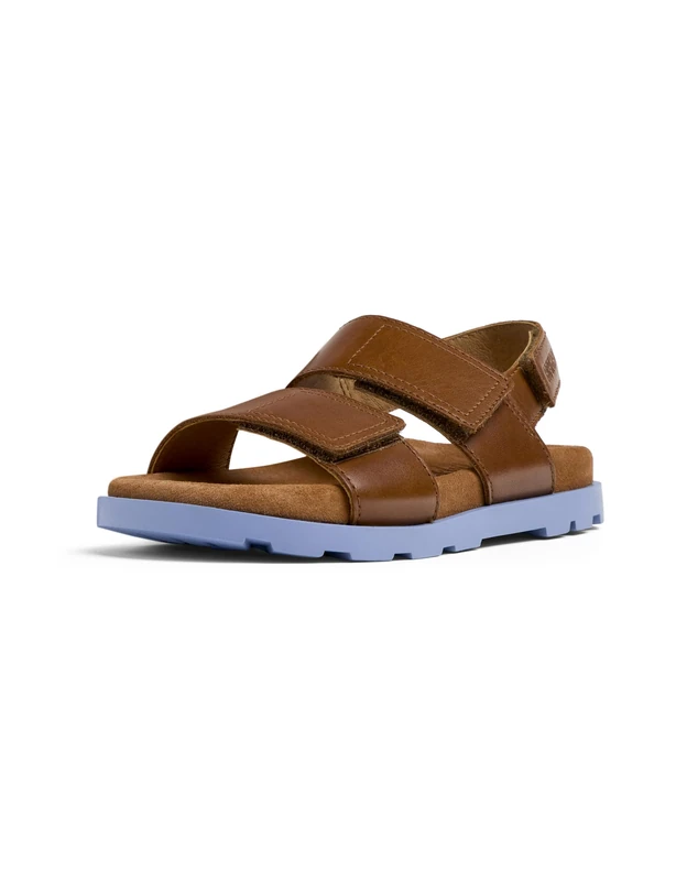 Camper Brutus Sandal K800598 2-Strap, Medium Brown 002, 2.5 UK