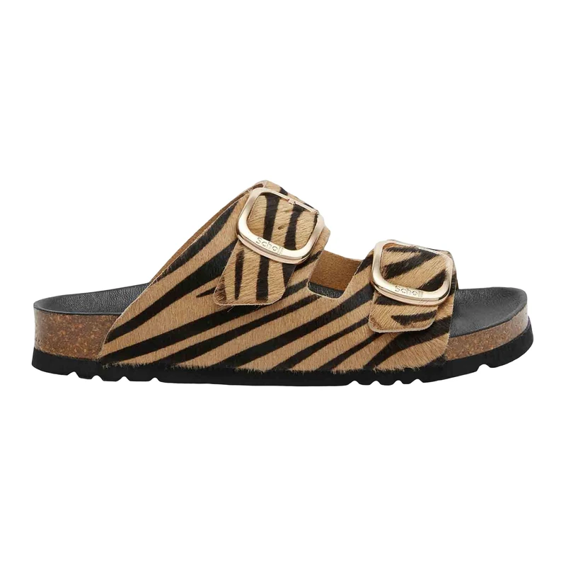 Scholl Women's Noelle Sandal, 7 UK, Zebra Beige Black, 8 UK