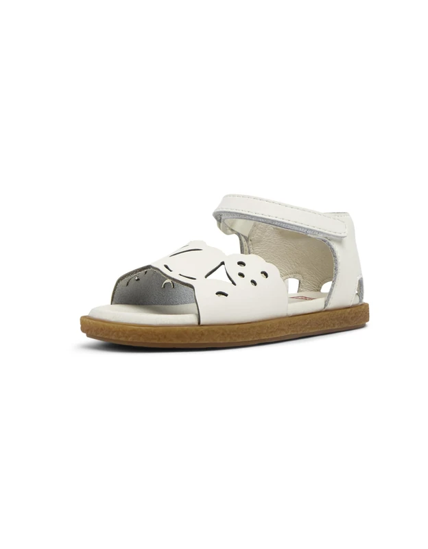 Camper Baby Girls' Miko K800560 2-Strap Sandal, White Natural 002 Tws, 5.5 UK
