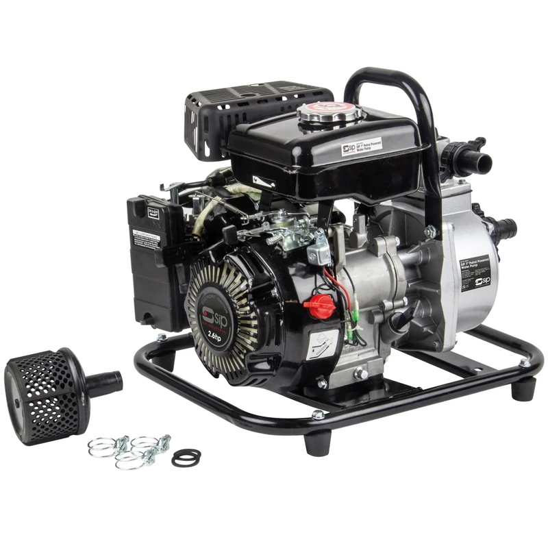 SIP 1" Petrol Water Pump, 2.6hp 4-Stroke Engine, 116L/min Flow Rate, 30m Pumping & 7m Suction Head