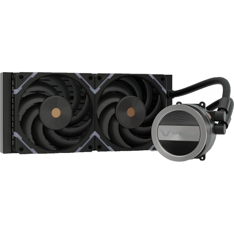 Valkyrie Dragonfang 240 RGB 240mm AIO CPU Liquid Cooler – 2×120mm ARGB PWM Fans – 250W TDP – PWM Pump 800–2600RPM – AMD AM5, AM4 – INTEL LGA 1851, 1700, 1200/1151 Compatible – Sync Ready | Black