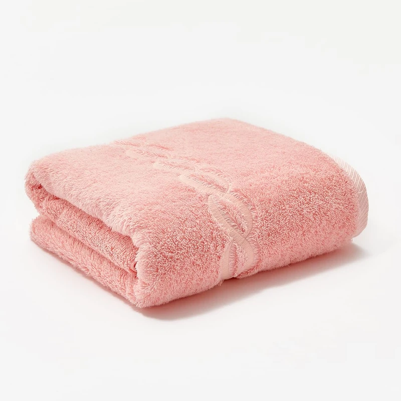 Superior 1000 g Egyptian Cotton Bath Sheet 160 x 78 cm Oversize, Pink with Pink Chain