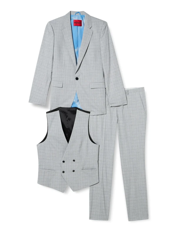 HUGO Men's Arti/Hesten242V1X Suit, Light/Pastel Grey55, 98