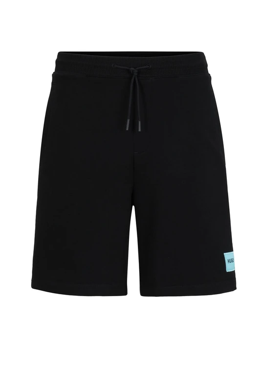 HUGO Mens Diz222 Cotton-terry shorts with red logo label