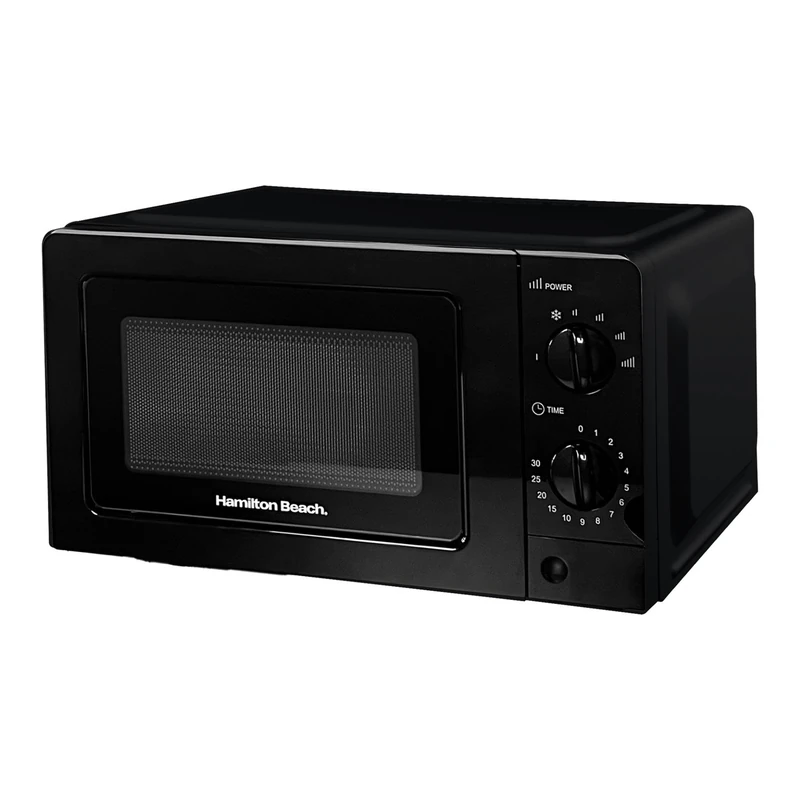 Hamilton Beach Microwave, 20L, 700W, Standard, Manual Controls, 6 Power Levels, Speedy Defrost, 30-Min Timer, Compact Design for Small Kitchens, Black - HB70T20B
