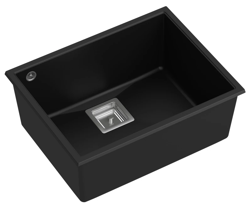 Quadron David 50 Granite Kitchen Sink - Pure Carbon & Steel