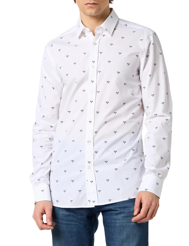 HUGO Men's Elisha02 Shirt, Open White199, 39