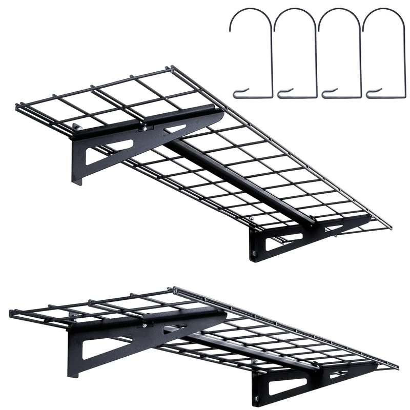 VEVOR Garage Storage Shelving, 2 Pack, 4 x 1 ft Heavy Duty Wall Mounted Shelves, 400 lbs Load Capacity Floating Rack, Suitable for Shop, Shed, Storage