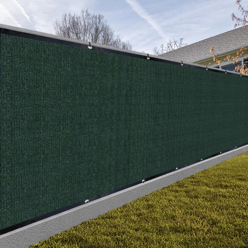 Sunny Guard Privacy Screen Fence, 6' x 50', Dark Green, Heavy Duty, HDPE, for Outdoor Wall, Garden, Yard, Pool Deck, Custom Size