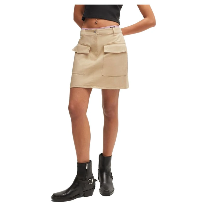 HUGO Women's Rosinata-1-W Skirt_Flat, Open Beige291, 32