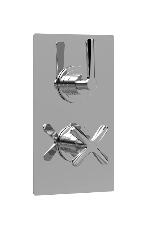 nuie CLL3210 Aztec Twin Concealed Thermostatic Shower Valve-1 Outlet, 215mm, Chrome