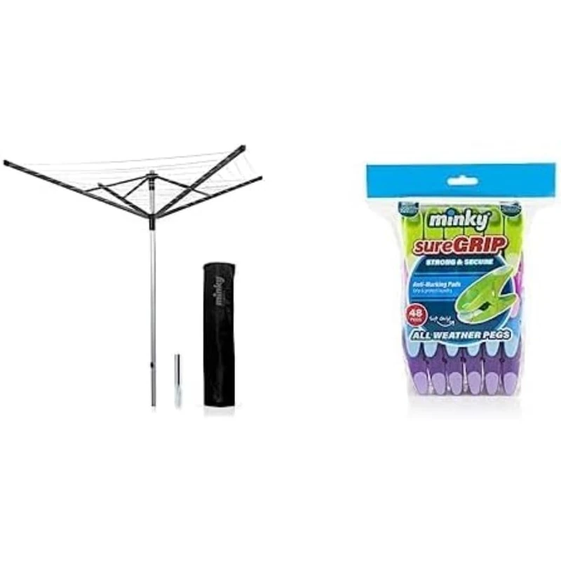 Minky 60m Premium RoTaLift with Cover and Spike + 48 SureGrip Pegs - Image 1