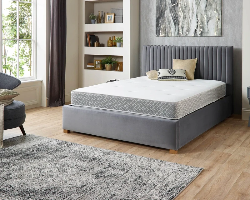Aspire Beds 22cm Double Sided Crystal Pocket+ Comfort 1000 Pocket Spring Mattress, Small Single (2ft6 x 6ft3), Grey Border