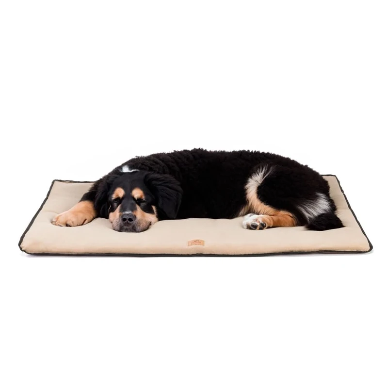 Ferplast Dog Bed Dog Cushion Dog Bed Large Double sided Scratch-proof and waterproof fabric, Warm Microfleece 30° machine washable dog mattress 108 x 79 x 3,5 cm.Brown