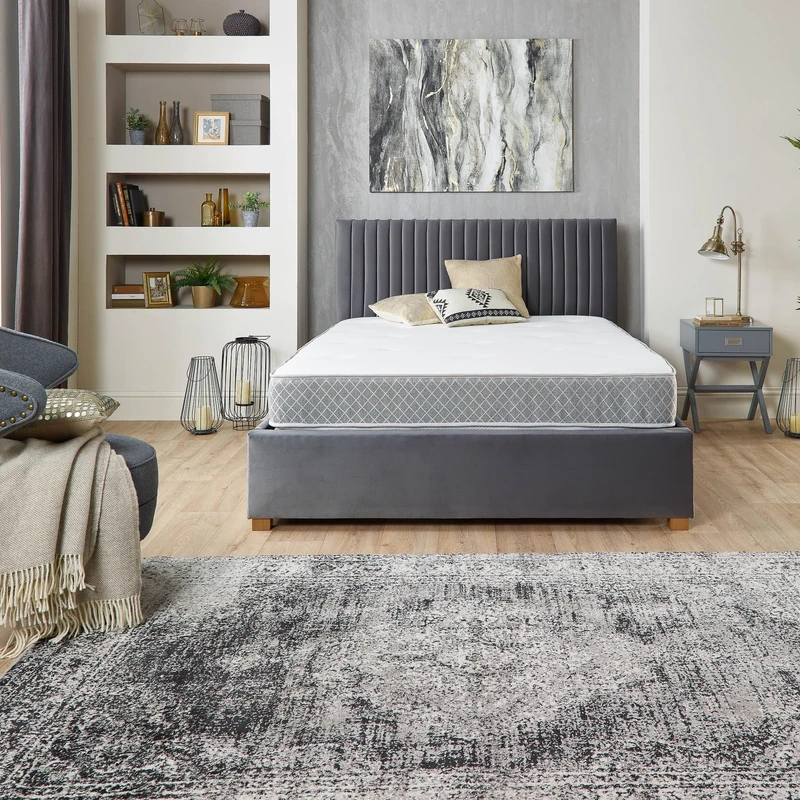 Aspire Beds 22cm Double Sided Crystal Pocket+ Comfort 1000 Pocket Spring Mattress, King Size (5ft x 6ft6), Grey Border