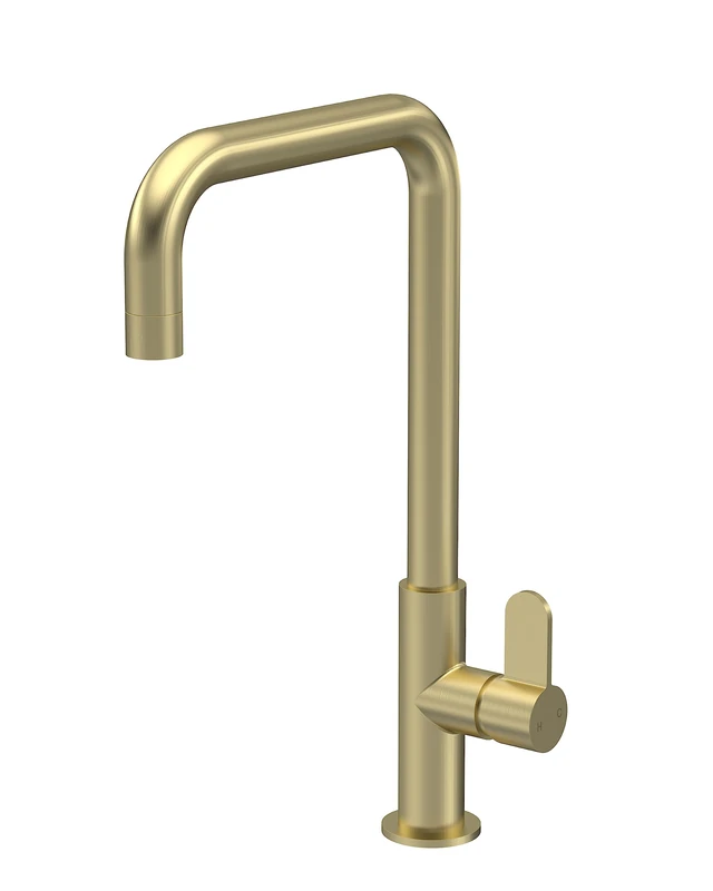nuie KSI805SL Kosi Mono Mixer Kitchen Tap with Single Lever Handle, 361mm, Brushed Brass