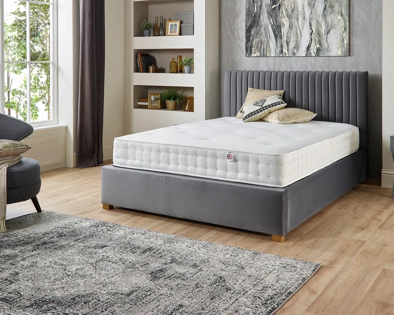 Aspire Beds 23cm Double Sided True Hybrid Natural & Memory Pocket+ 1000 Pocket Spring Mattress, Small Single (2ft6 x 6ft3), White Border