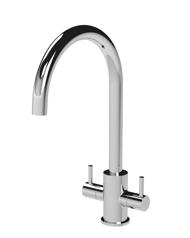 nuie KLA305DL Lachen Mono Mixer Kitchen Tap with Dual Lever Handles, 363mm, Chrome