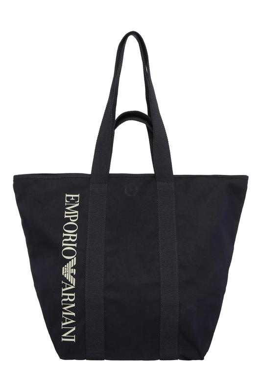 EMPORIO ARMANI Unisex Unisex Logo Shopping Beach Bag, Navy Blue, One Size