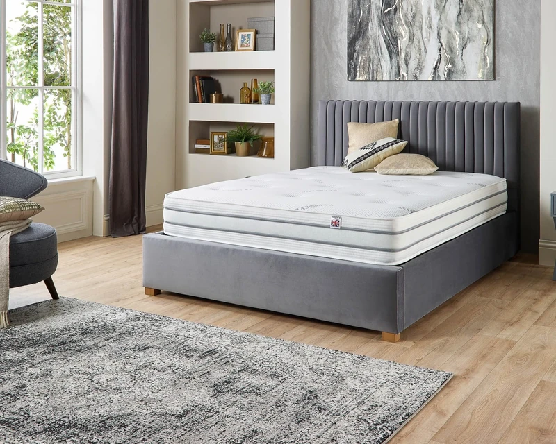 Aspire Beds 23cm Double Sided Eco Reprieve Dual Sided Pocket+ 1000 Pocket Spring Mattress, Double (4ft6 x 6ft3), White Border
