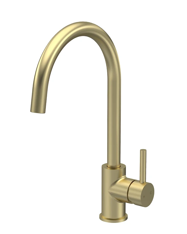 nuie KLA805SL Lachen Mono Mixer Kitchen Tap with Single Lever Handle, 363mm, Brushed Brass