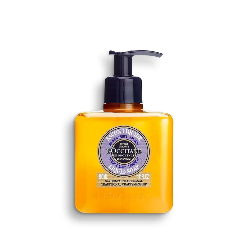 L'OCCITANE Shea Lavender Hands & Body Liquid Soap 300ml | Enriched With Shea Butter | Vegan & 98% Readily Biodegradable | Luxury & Clean Beauty Body Care for All Skin Types