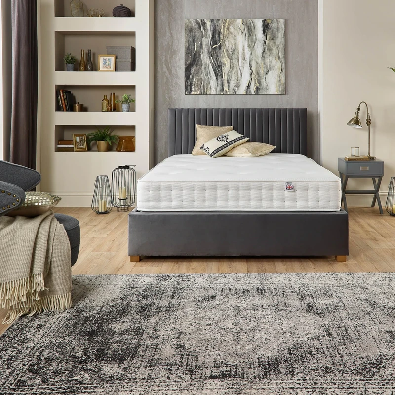 Aspire Beds 23cm Double Sided True Hybrid Natural & Memory Pocket+ 1000 Pocket Spring Mattress, King Size (5ft x 6ft6), White Border