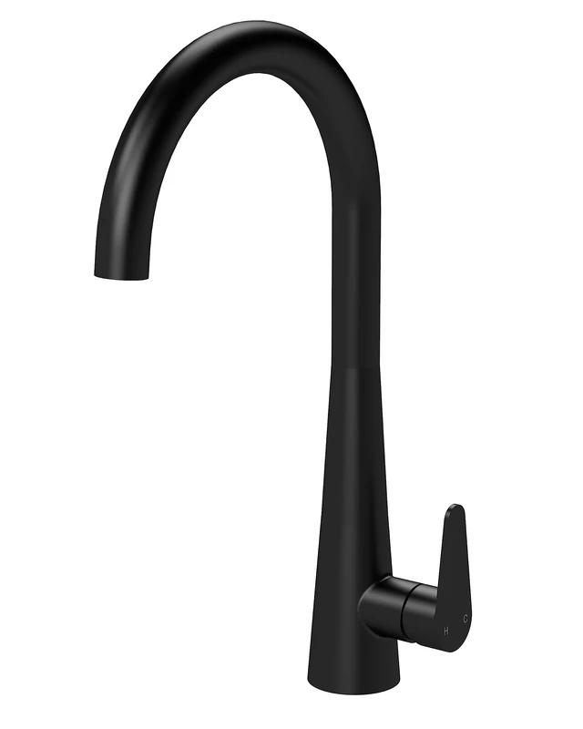 nuie KSA405SL Samir Mono Mixer Kitchen Tap with Single Lever Handle, 398mm, Matt Black