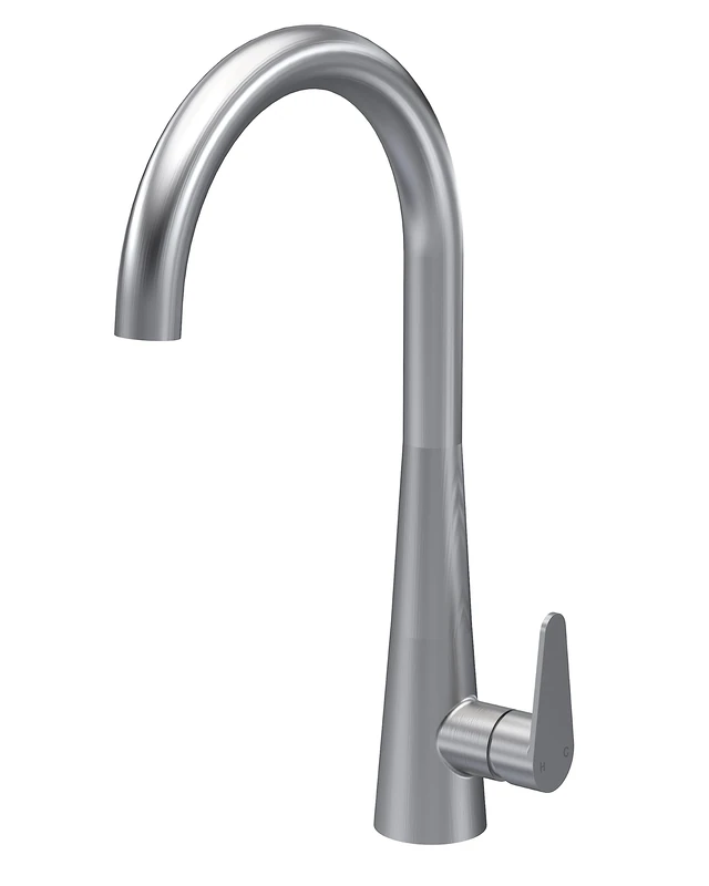 nuie KSA605SL Samir Mono Mixer Kitchen Tap with Single Lever Handle, 398mm, Brushed Nickel