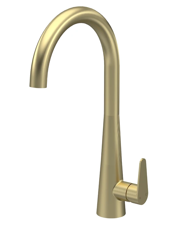 nuie KSA805SL Samir Mono Mixer Kitchen Tap with Single Lever Handle, 398mm, Brushed Brass