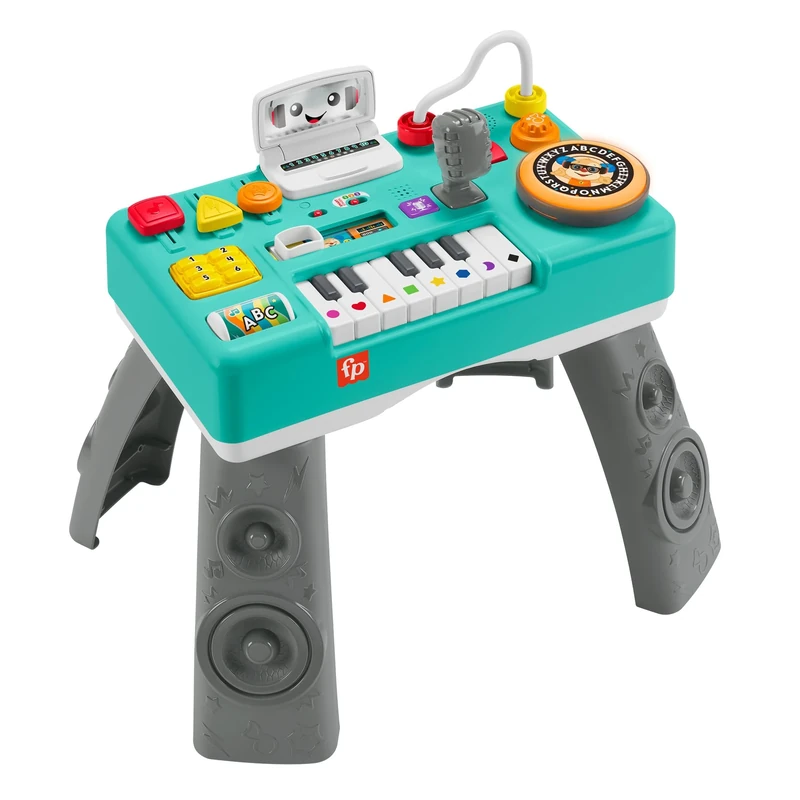 Fisher-Price Baby & Toddler Activity Table, Laugh & Learn Mix & Learn DJ Table, Musical Learning Toy with Lights & Sounds, GERMAN Version, HXG09