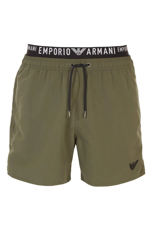 Emporio Armani Men's Logoband Swim Boxer, Military Green, 46
