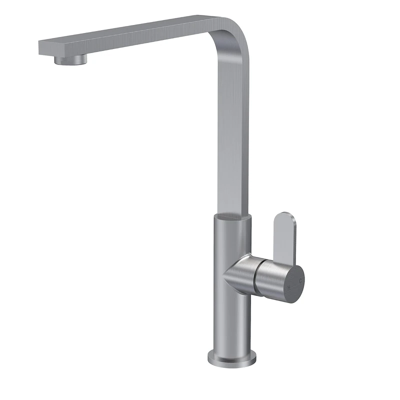 nuie KCH605SL Churni Mono Mixer Kitchen Tap with Single Lever Handle, 302mm, Brushed Nickel