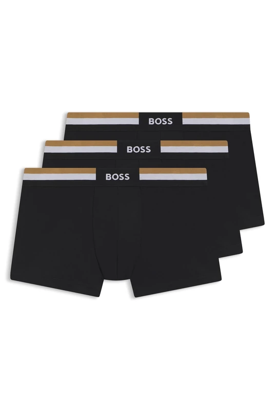 BOSS Eng Anliegende Boxershorts Aus Baumwoll-mix Im Dreierpack Black