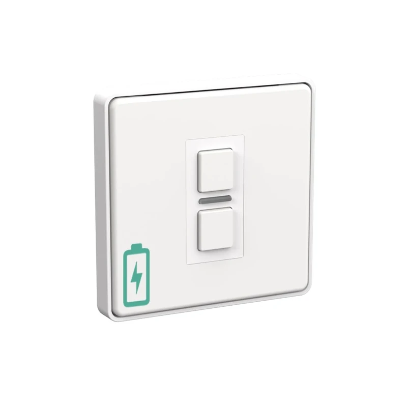 Lightwave Wire-Free Scene Selector (2 Button) White Metal - Battery Powered, Multi-Press Built-In