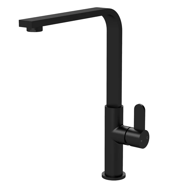 nuie KCH405SL Churni Mono Mixer Kitchen Tap with Single Lever Handle, 302mm, Matt Black