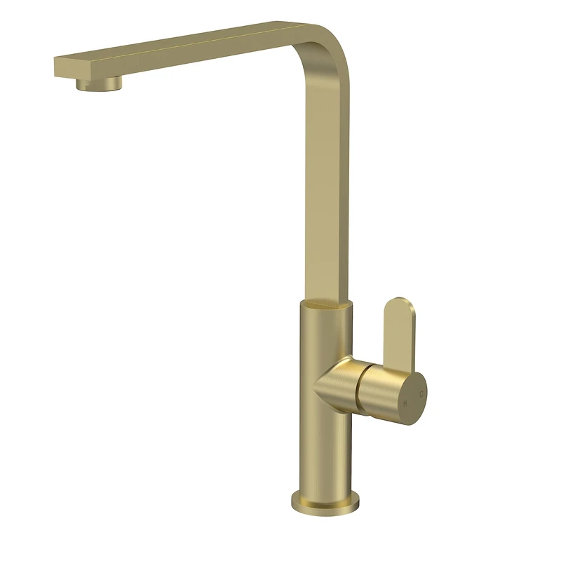 nuie KCH805SL Churni Mono Mixer Kitchen Tap with Single Lever Handle, 302mm, Brushed Brass